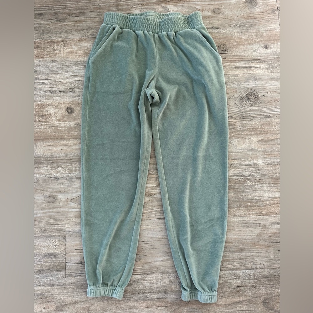 Women’s Green Velvet Jogger Pants
